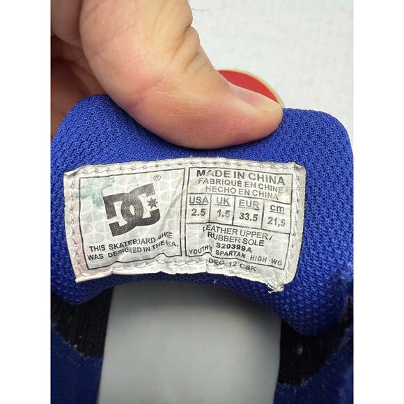 DC Shoes Wild Grinders High Top Size 2.5 Skateboard Red Blue Y2K Retro Kids - Picture 5 of 6